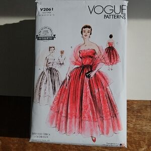 New Vogue Pattern Circa 1953 Gown  V2061 Size 8-16